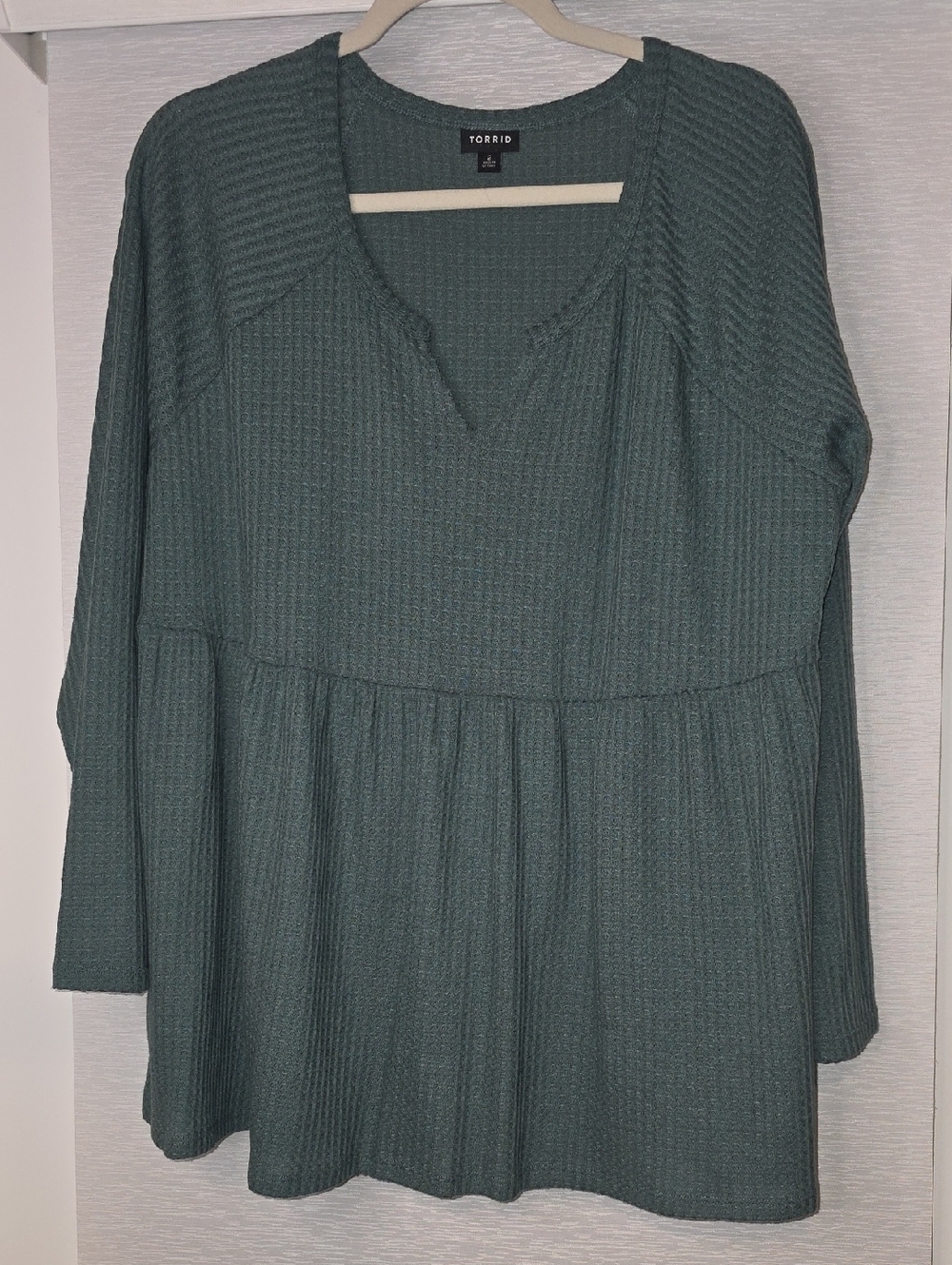 torrid Teal Green Waffle Knit Peplum Tunic Dress
